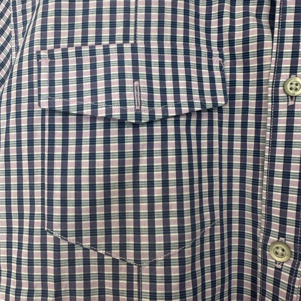 Banana Republic Navy Checkered Button Down Shirt - Picture 3 of 5